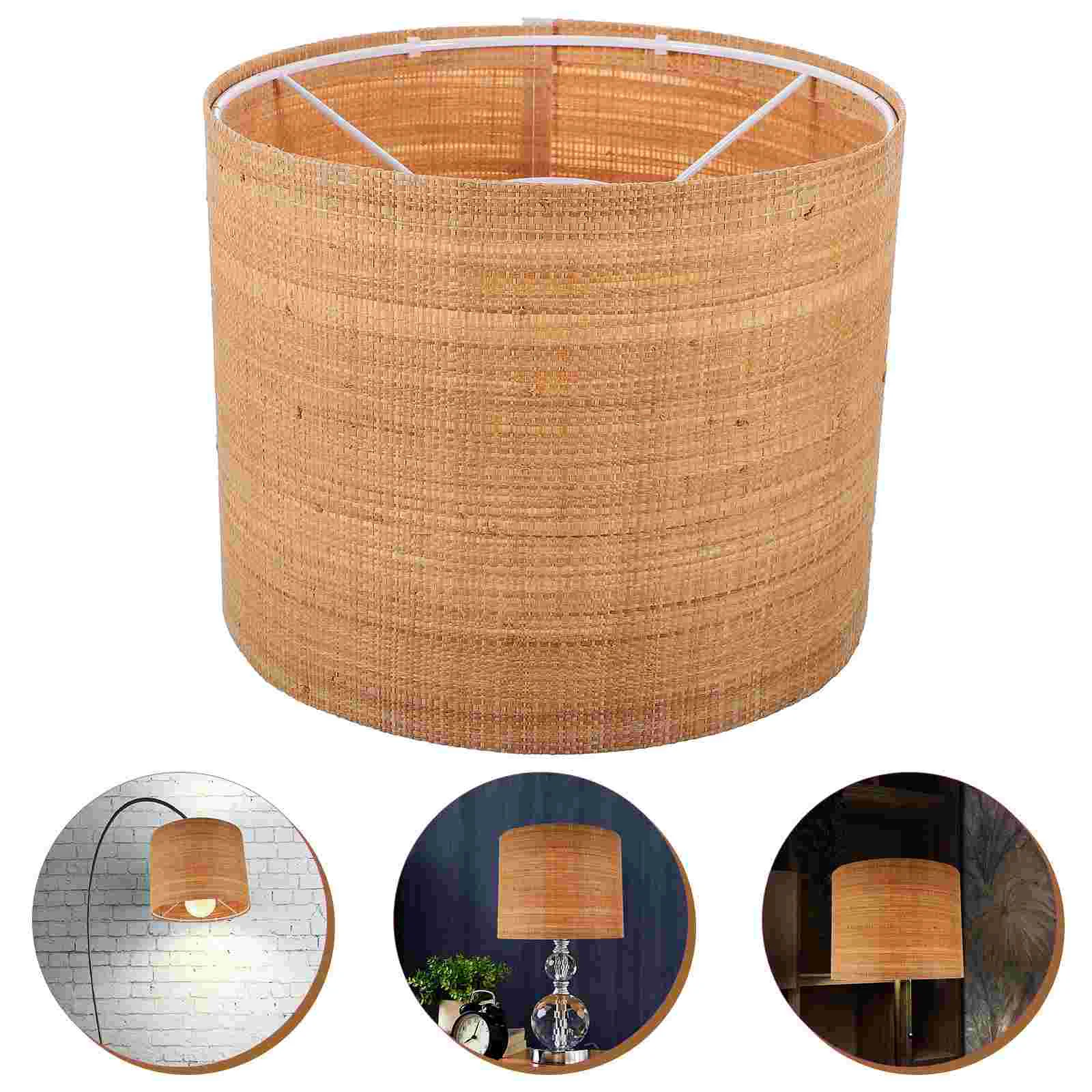 

Lamp Shades Pendant Light Lampshade Household Chandelier For Home Rustic Style Metal Restaurant Raffia Grass