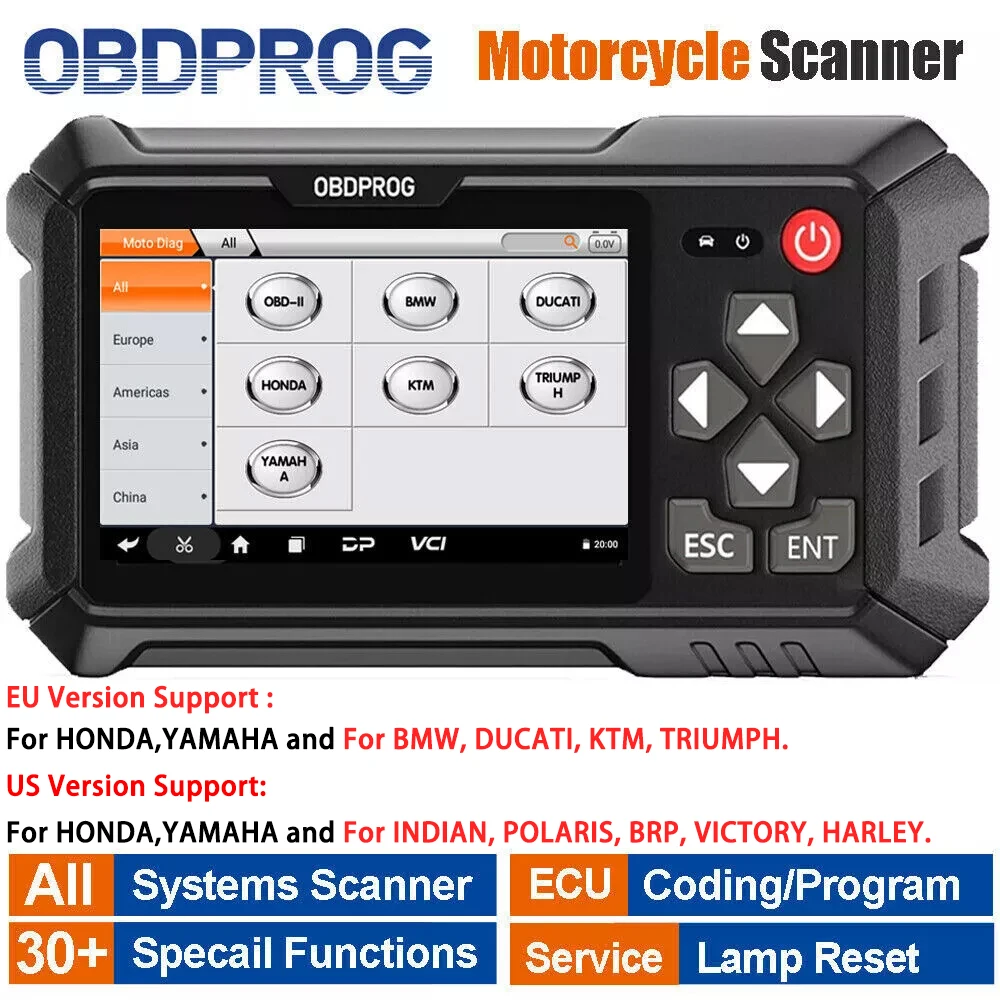 Инструмент для полной диагностики мотоцикла OBDPROG MOTO 100 сканер OBD2 кодирование ECU ABS