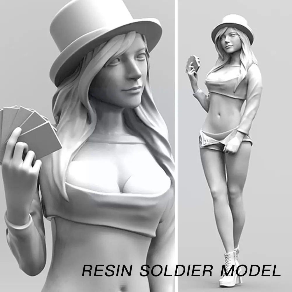 

Красивая девочка солдат Серия Смола солдат белая модель статические детали карты Упаковка продукт стиль включает подлинную модель L0f4