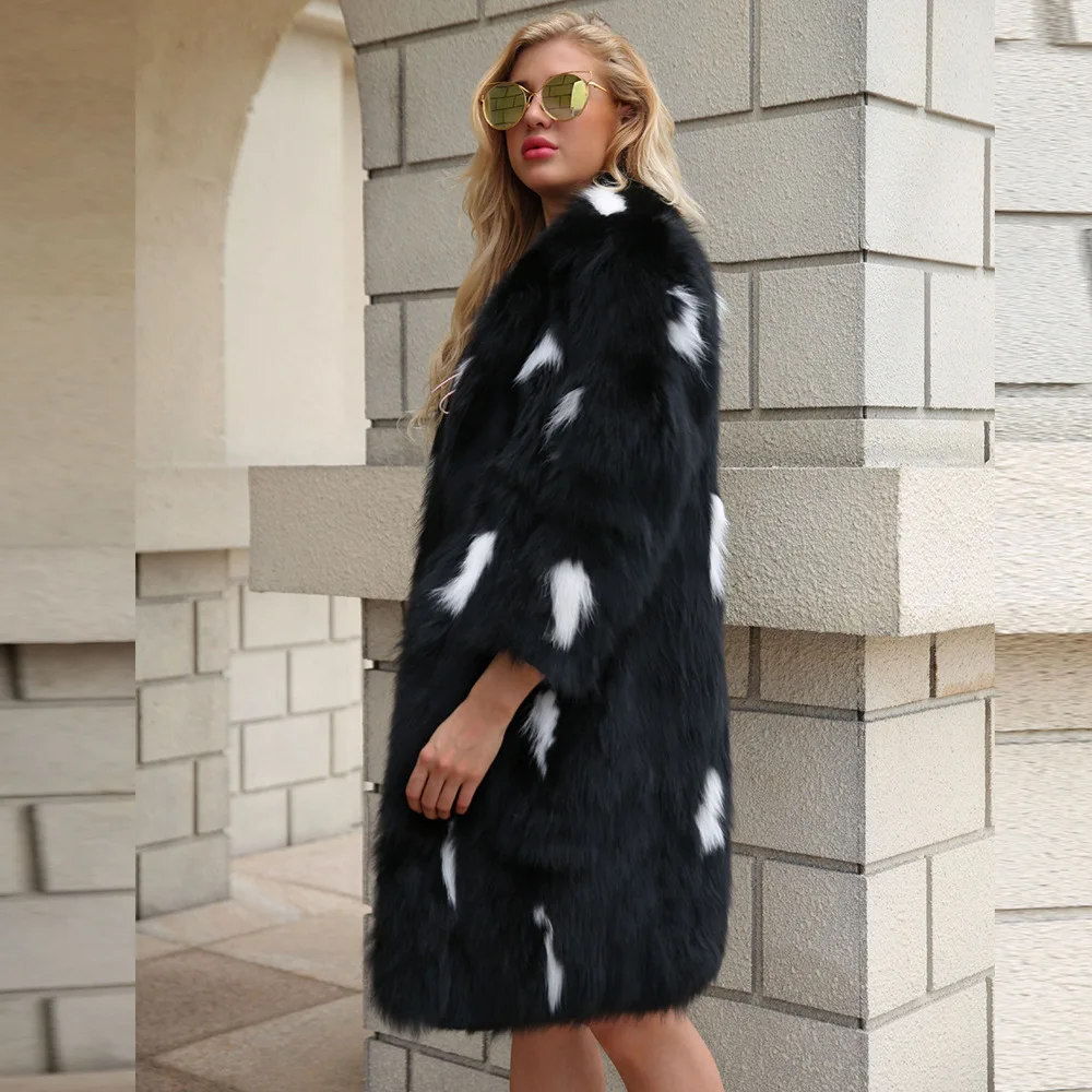 Women's Leather Fur Coat Fall Winter Fashion Imitation Fur Coat Top Female Faux Fur Coat