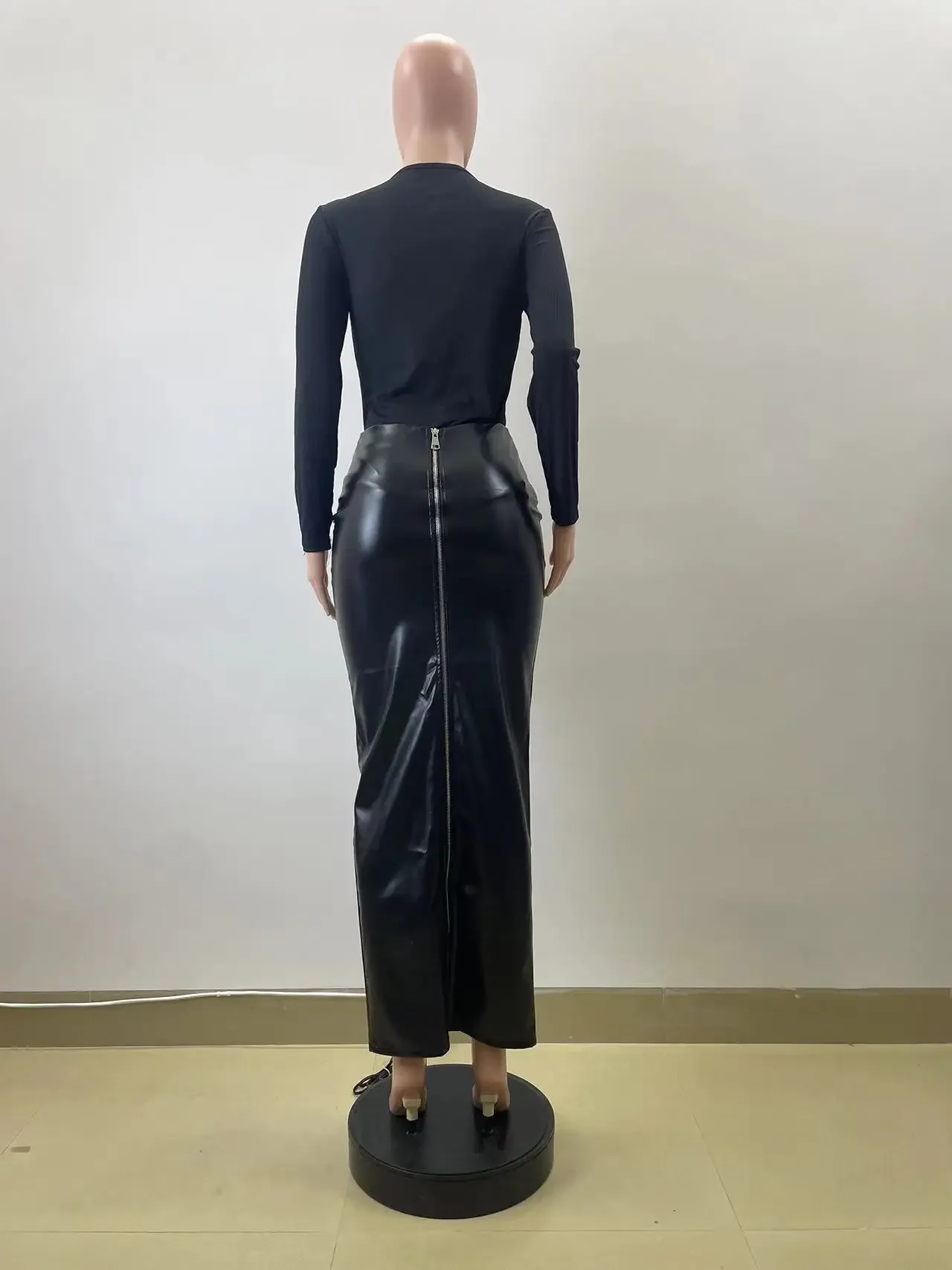 Юбка из искусственной кожи модная сексуальная женская эластичная тонкая юбка с