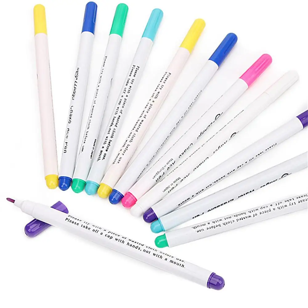 

Water Soluble Pen Disappearing Erasable Ink Fabric Marker Pen DIY Cross Stitch Erasable Pens Marking Pens DIY Needlework Sewing