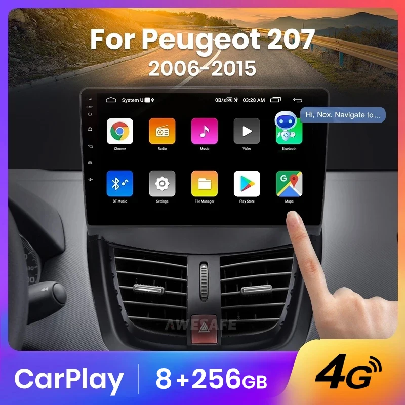 Автомагнитола AWESAFE PX9 для PEUGEOT 207/207CC 2006-2015 2 din Android |