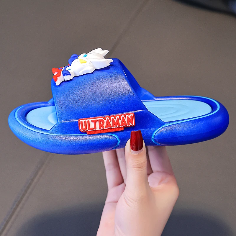 Детские тапочки Ultraman мягкие Нескользящие с мультяшным рисунком для мальчиков