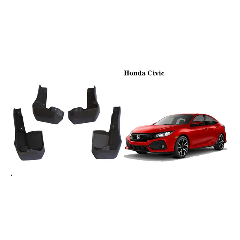 

4pc For Honda Civic Hatchback Hatch 5dr 2016 - 2021 Mud Flaps Splash Guards Mudguards Front Rear 2017 2018 2019 2020