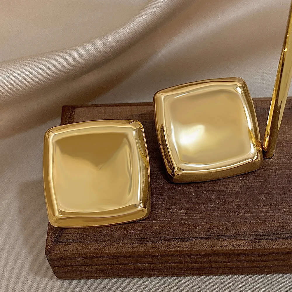 Freetry новые трендовые вогнутые Геометрические Квадратные серьги-гвоздики для