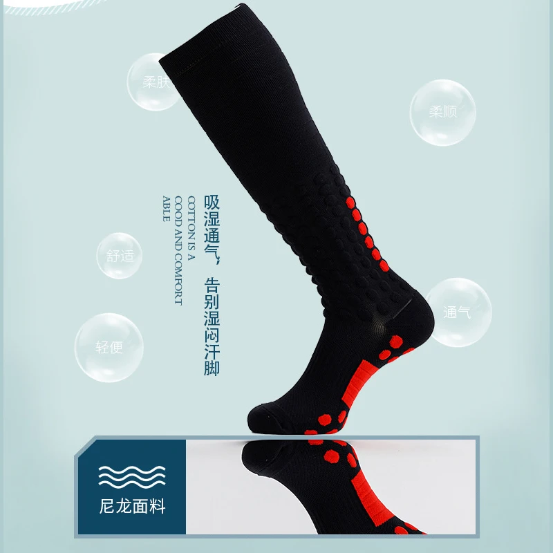 New Men Women Anti-slip Long Tube Compression Socks Outdoor Sport Grip Football Soccer Cycling Basketball Running Socks