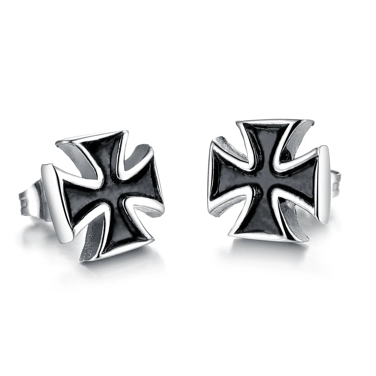 

Exaggerated Personality Fashion Earrings Cross Titanium Steel Stud Earrings