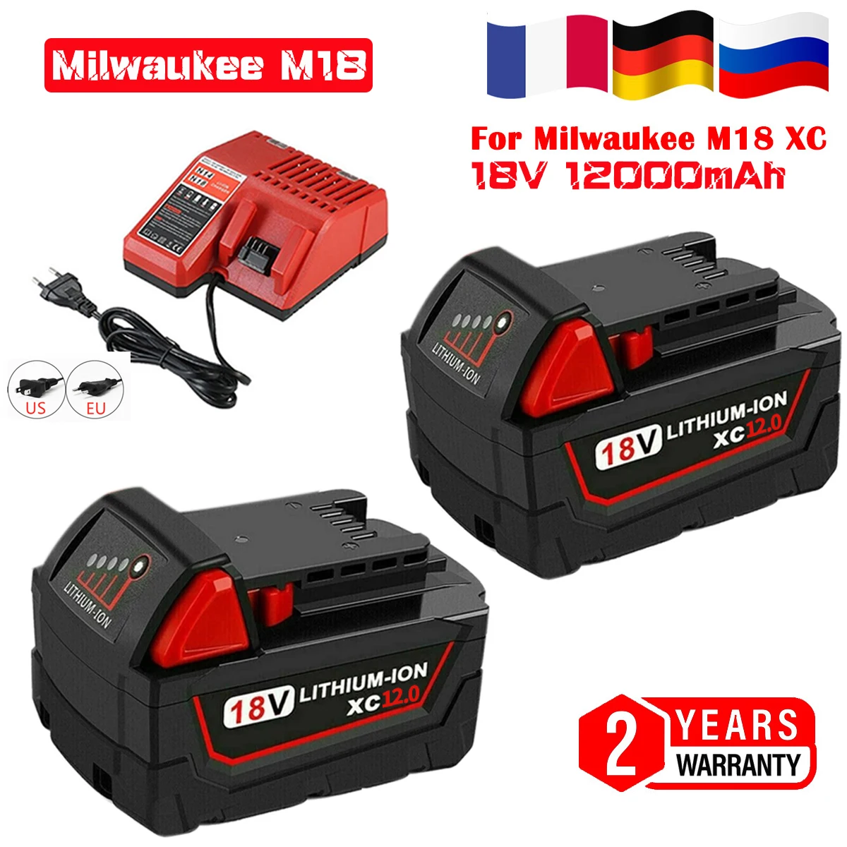 Сменный литий-ионный аккумулятор 18 в 9000 мАч M18 XC для Milwaukee 48-11-1815 M18B2 M18B4 M18B5 M18B M18B9 M18BX L50 48-11-1860