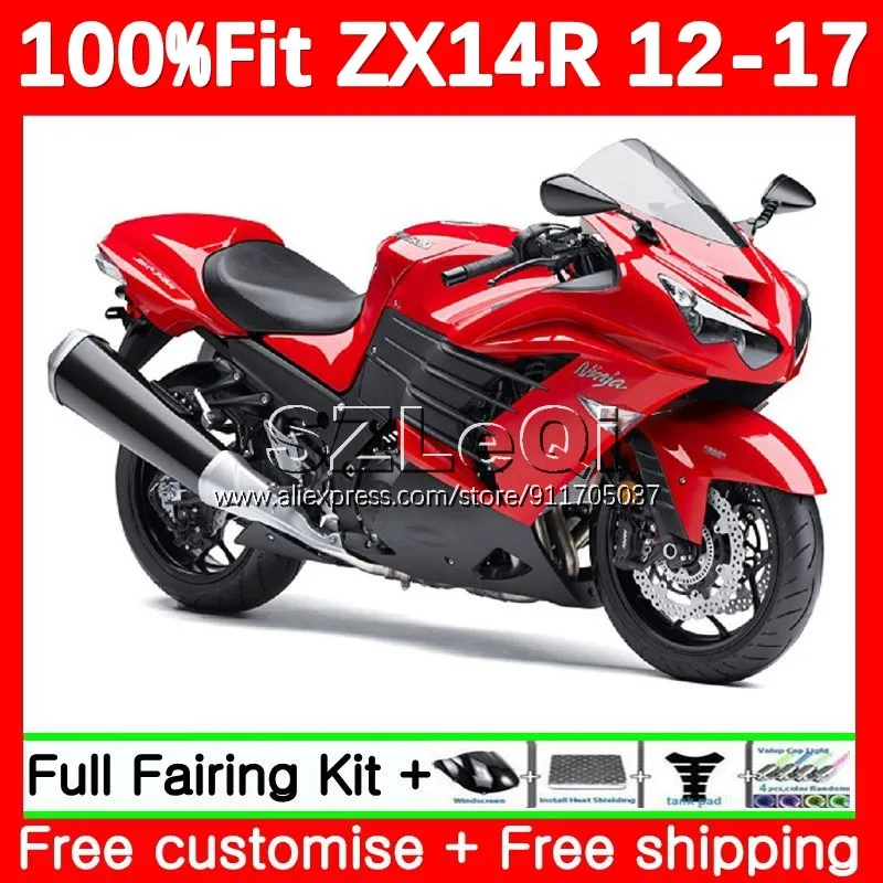 

Глянцевый красный OEM для KAWASAKI NINJA ZZR1400 ZX 14R ZX-14R ZX14R 12 13 14 15 16 17 2012 2013 2014 2015 2016 2017 обтекатель 118LQ.37