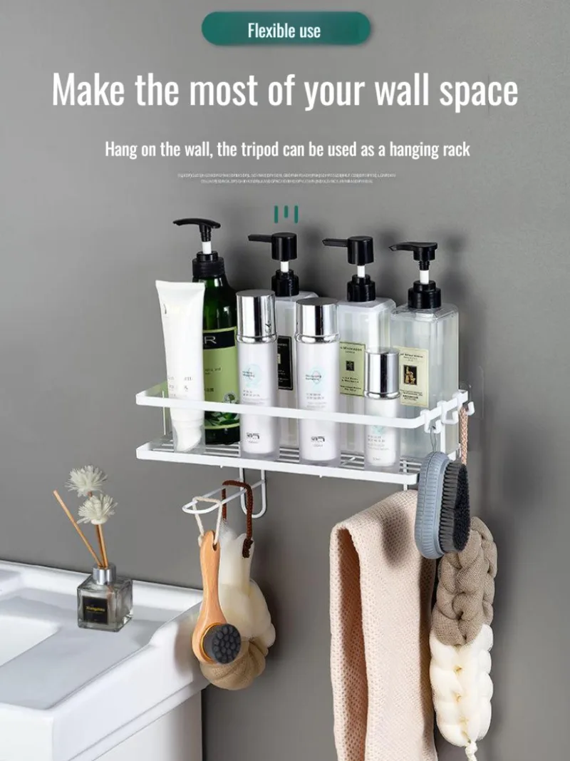 Настенная настенная полка NoPunch многофункциональный органайзер для ванной