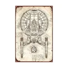 Звездный Путь Энтерпрайз фотоэскиз да Vinci арт жестяной знак металлический жестяной знак 20x30 см Бар Паб домашнее украшение для стен Ретро металлическое искусство