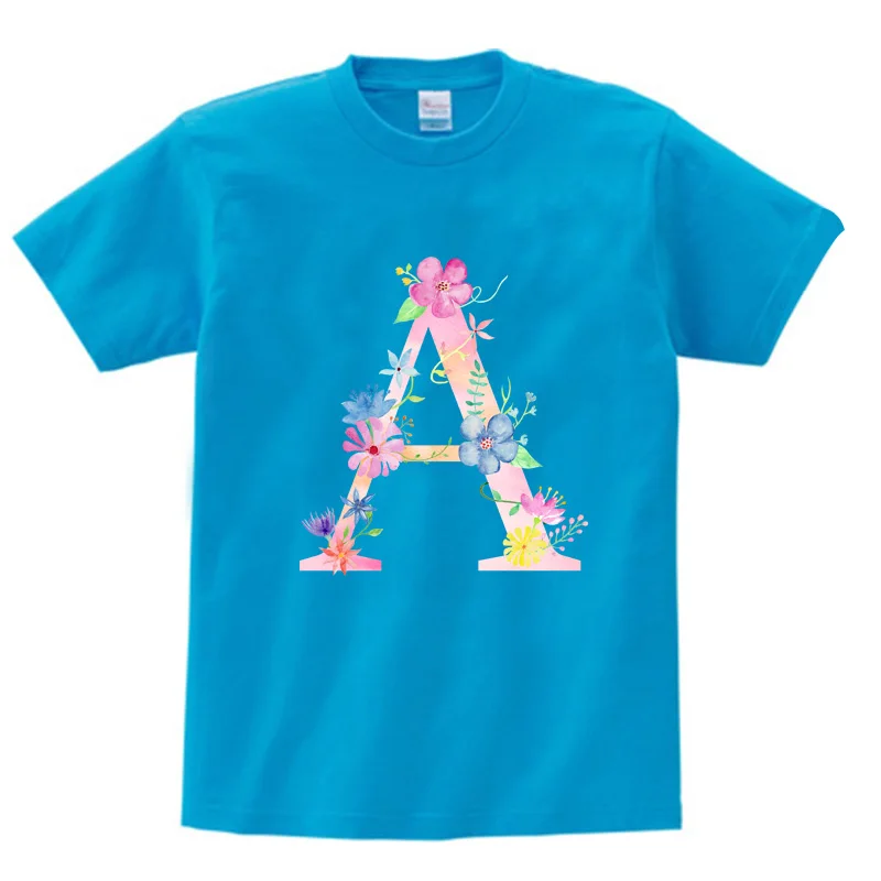 

Summer 2022 New Hot Sale Clothes Print Letter A Boys and Girls Crew Neck Summer Kids Soft Cotton Clothes Boys Girls T Shirts