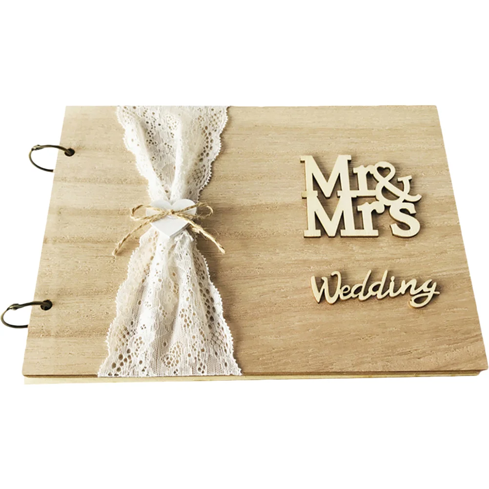 

Book Wedding Sign Guest Signature Scrapbook Attendance Registry Album Photo Guestbook Wooden Register Visitor Wood Engagement