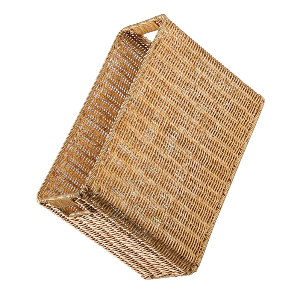 

Magazine Newspaper Basket Gifts Baskets Woven Toiletries Holder Rack Storage Bathroom Decor Plastic Handled Rattan