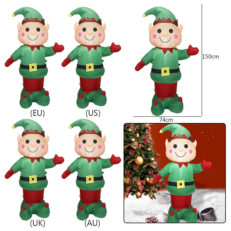

Elf Ornaments LED Illuminated Christmas Inflatables Decorations Festive Atmosphere Scene Layout for Garden Courtyard Lawn Porch