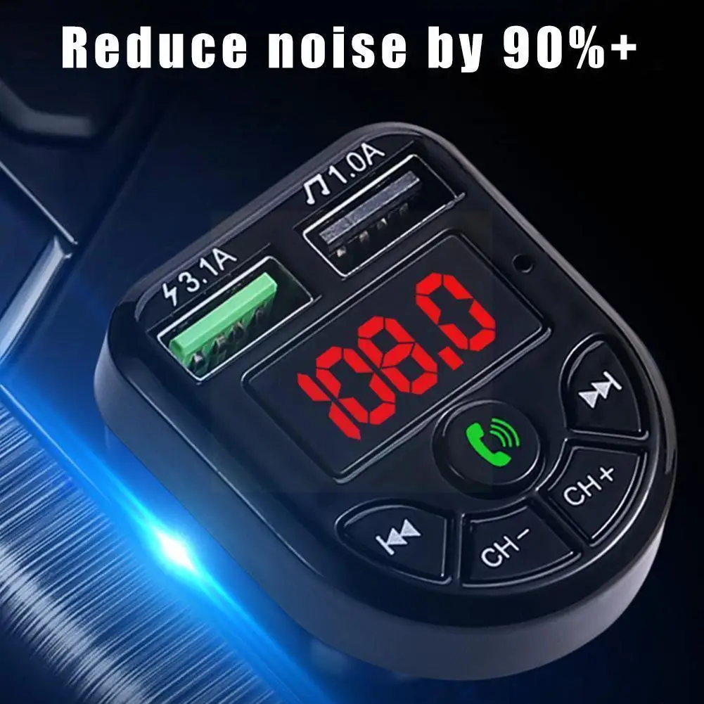 

Беспроводной автомобильный комплект громкой связи Bluetooth 5,0, Fm-передатчик, аудио, ЖК-дисплей, двойные аксессуары, комплект приемника, автомоб...