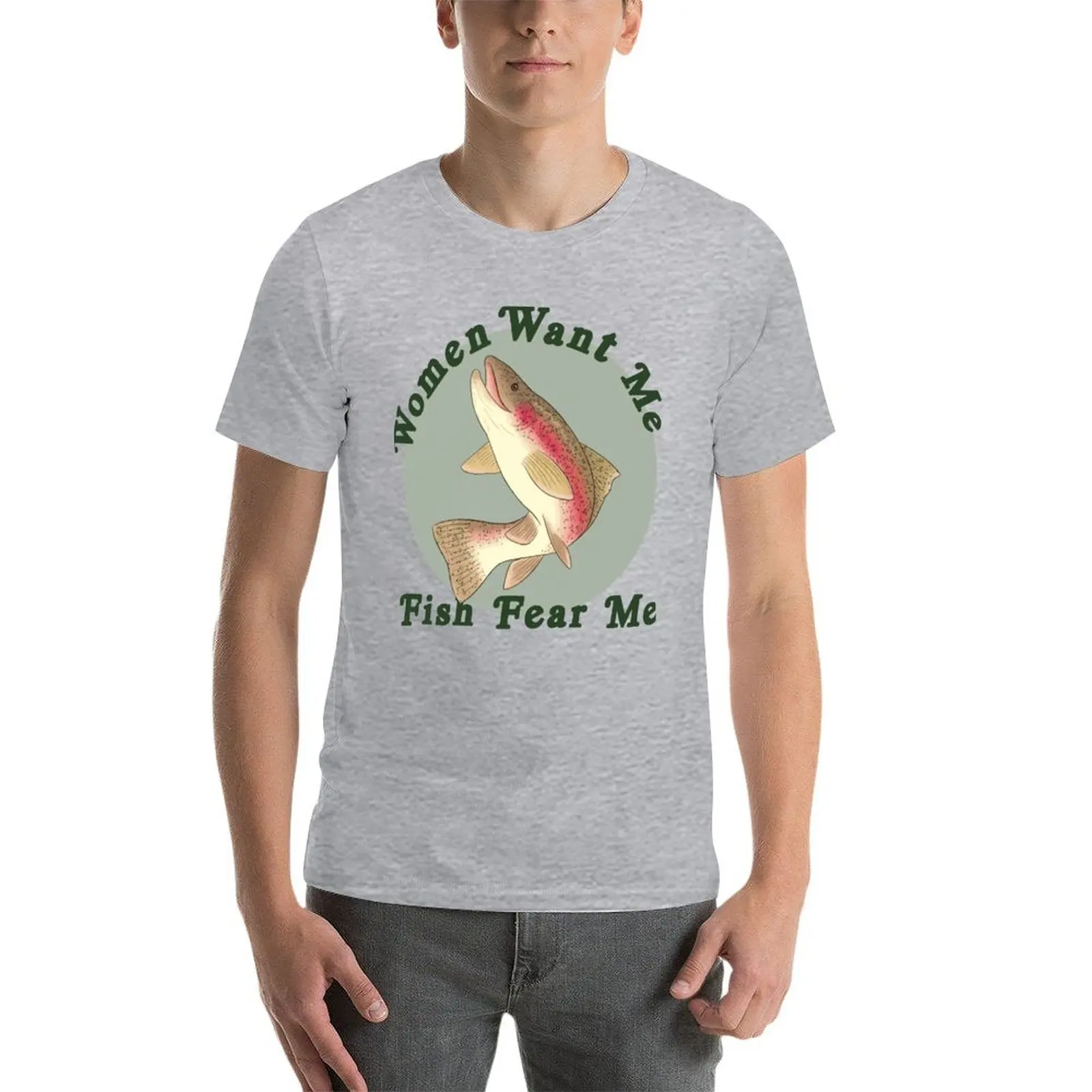 

Women Want Me Fish Fear Me Classic Oversize T Shirts For Men'S Clothes 100% Cotton Streetwear Big Size Top Tee