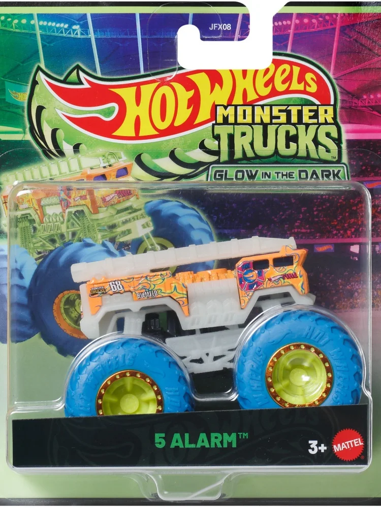 Коллекционная модель грузовика Mattel Hot Wheels Monster Trucks Glow-in-the-Dark Shark Wreak JFX08 — светящаяся в темноте игрушка для мальчиков от 3 лет. (art.: 3920d8d01ff71) - 3920d8d01ff71