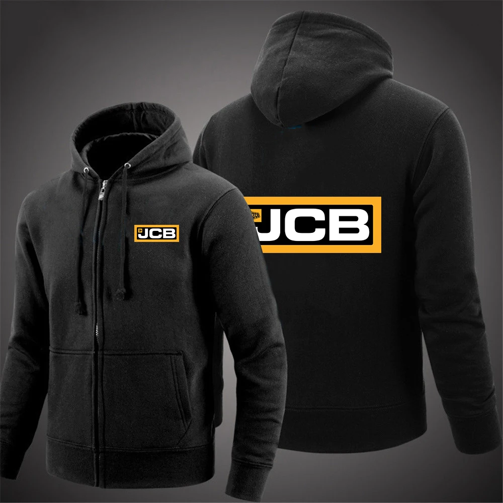 

2022Midnite Star Excavator Jcb Zip Up Hooded Sweatshirts Hoodies Men Solid Color Coat Casual Tracksuit Sportwear Outerwear