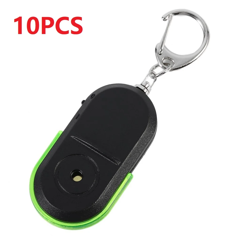 

10 PCS Portable Size Keychain Old People Anti-Lost Alarm Wireless Useful Whistle Sound LED Light Locator Finder Keychain
