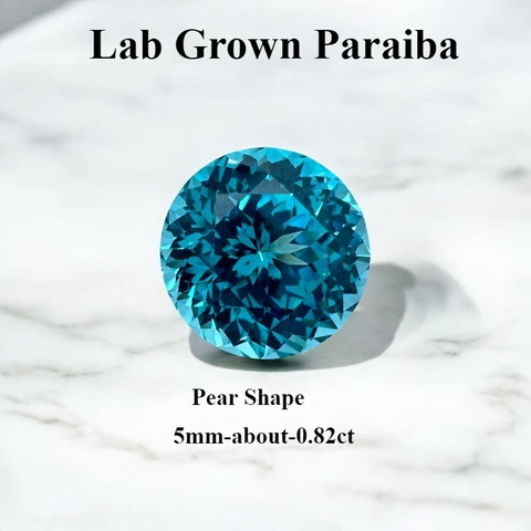 Искусственный сапфир параиба огранки А SSHER 0.72-27 ct с сертификатом AGL