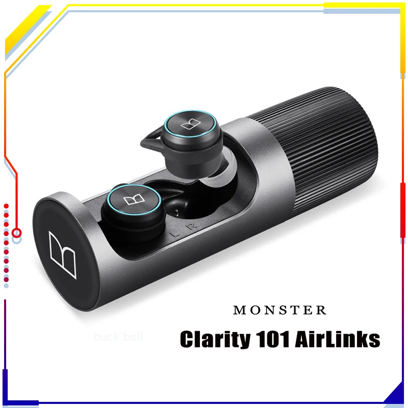 

Earbuds Monster Clarity 101 Plus Airlinks Bluetooth 5.0 Earphone Tws In-Ear Headphone Wireless Charging IPX5 Waterproof Gifts