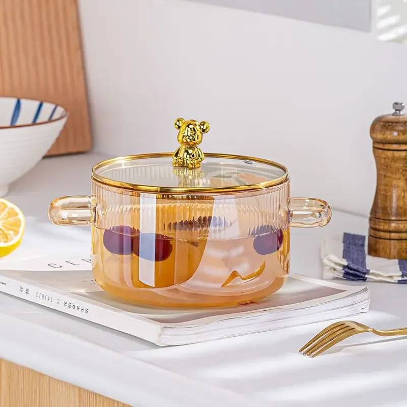 Утолщенная Кастрюля Из Боросиликатного Стекла Прозрачная Для Приготовления