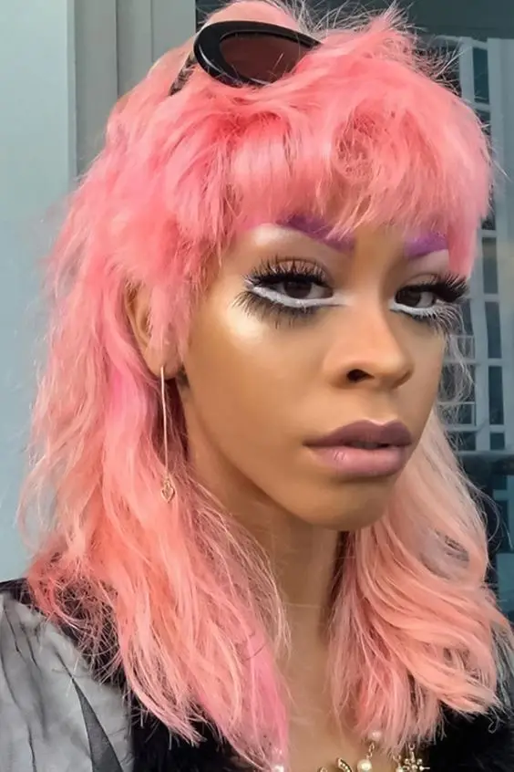Модный розовый парик кефали с челкой волнистые парики стрижкой пикси модные