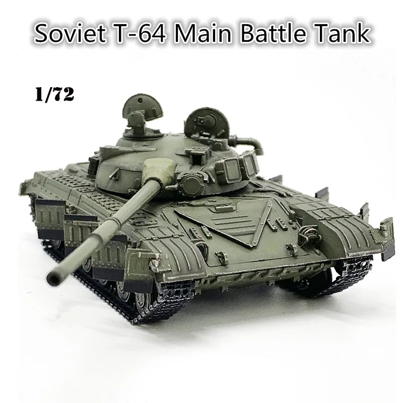 

1:72 Scale Model Soviet T-64 Main Battle Tank Armored Vehicle Splicing Track Diecast Toy Collection Display Decoration For Adult