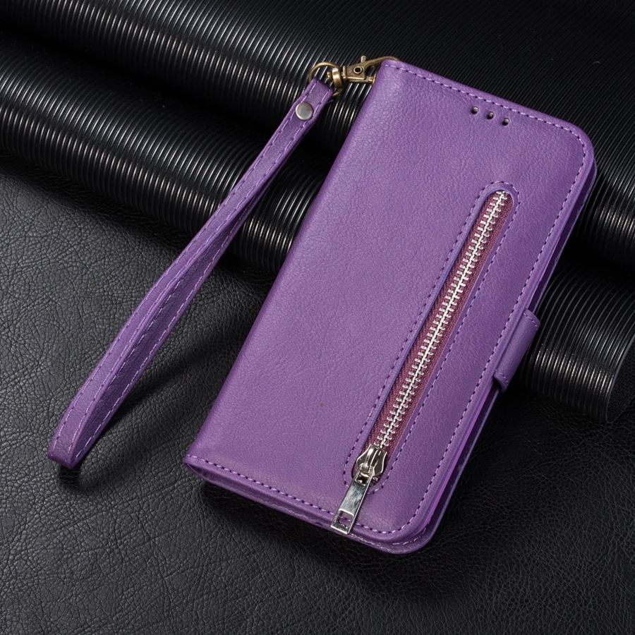 Wallet Calf Print Zipper Leather Case For Xiaomi Redmi 9 9A 9C 8 7A Note 10 Pro 9 Pro 8T 7 Poco X2 X3 Pro F3 M5s A3 10T 12T Pro