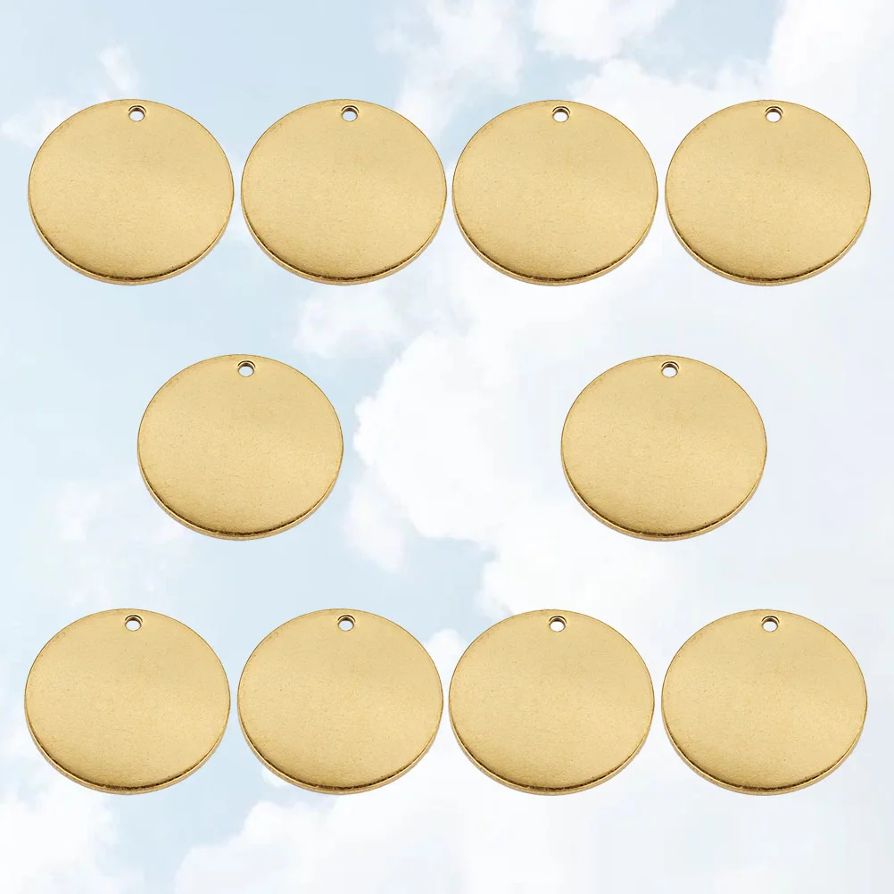 

10 Pcs Pet Tag Pendant Metal Tags Pearlescent Blank Stamping Tag Metal Stamping Blank Jewelry Making Blank Tag Round Labels
