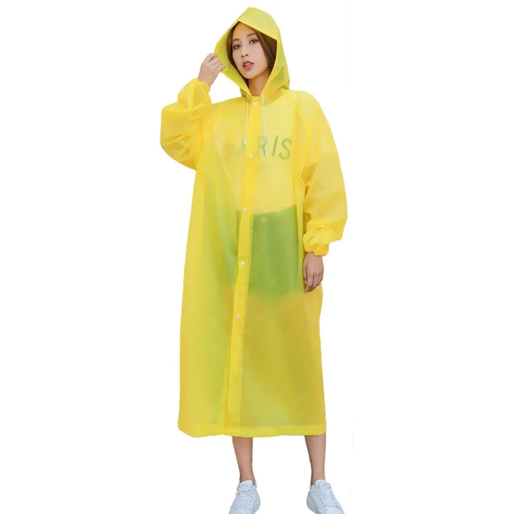 

Women Men Long Raincoat Waterproof Outdoor Hiking Rain Poncho Raincoat Hooded Rain Coat Impermeable Thickened Raincoat