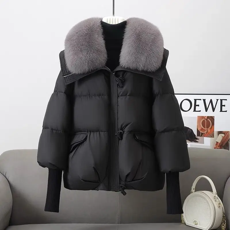 Фото 2025 Fashion Winter Jacket Women Short Coats Down Cotton Waterproof Windproof Casual Outdoor Warm Black White Brown Parkas №5