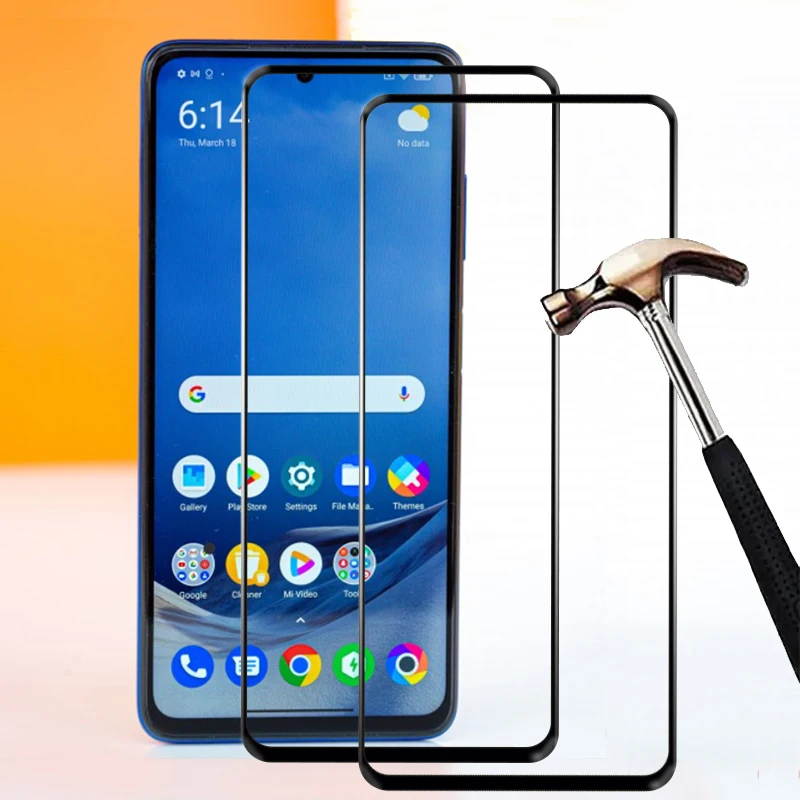 

2pcs Glass Screen Protector for POCO X3 pro F2 M3 Pro Tempered Glass 2.5D Full Cover Protective Film