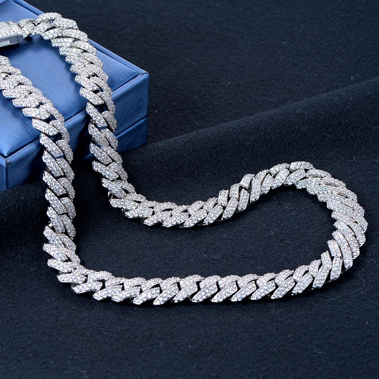 Кубинская ссылка по оптовой цене искусственное серебро стиль хип-хоп