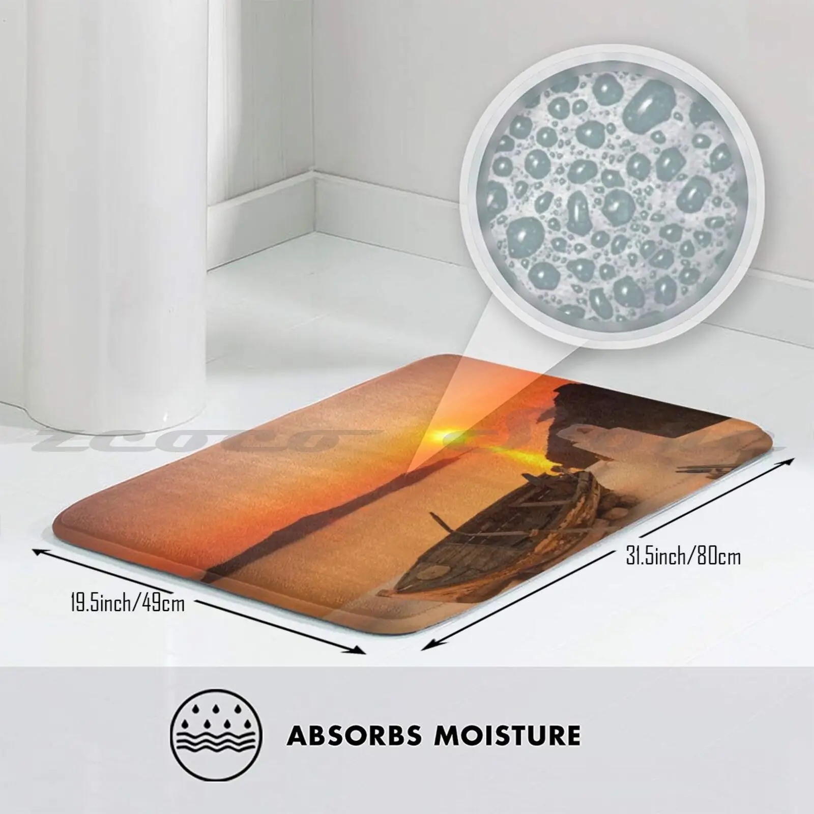 Коврик для прихожей С закатом Тира нескользящий мягкий коврик поглощения воды на