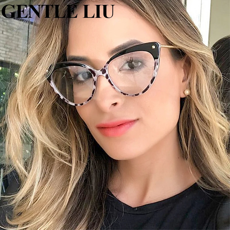 

Anti Blue Light TR90 Gradient Color Cat Eye Glasses Frame Women Luxury Designer Retro Eyeglasses Female Vintage Optical Frames