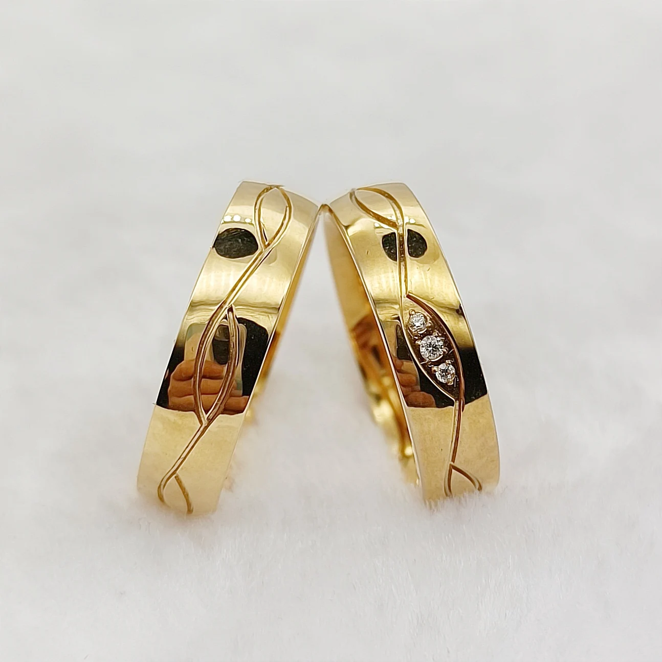 Fashion Jewelry Golden Wedding Rings Unique Western Vintage Engagement Bridal Couples Brides Jewellery 2025