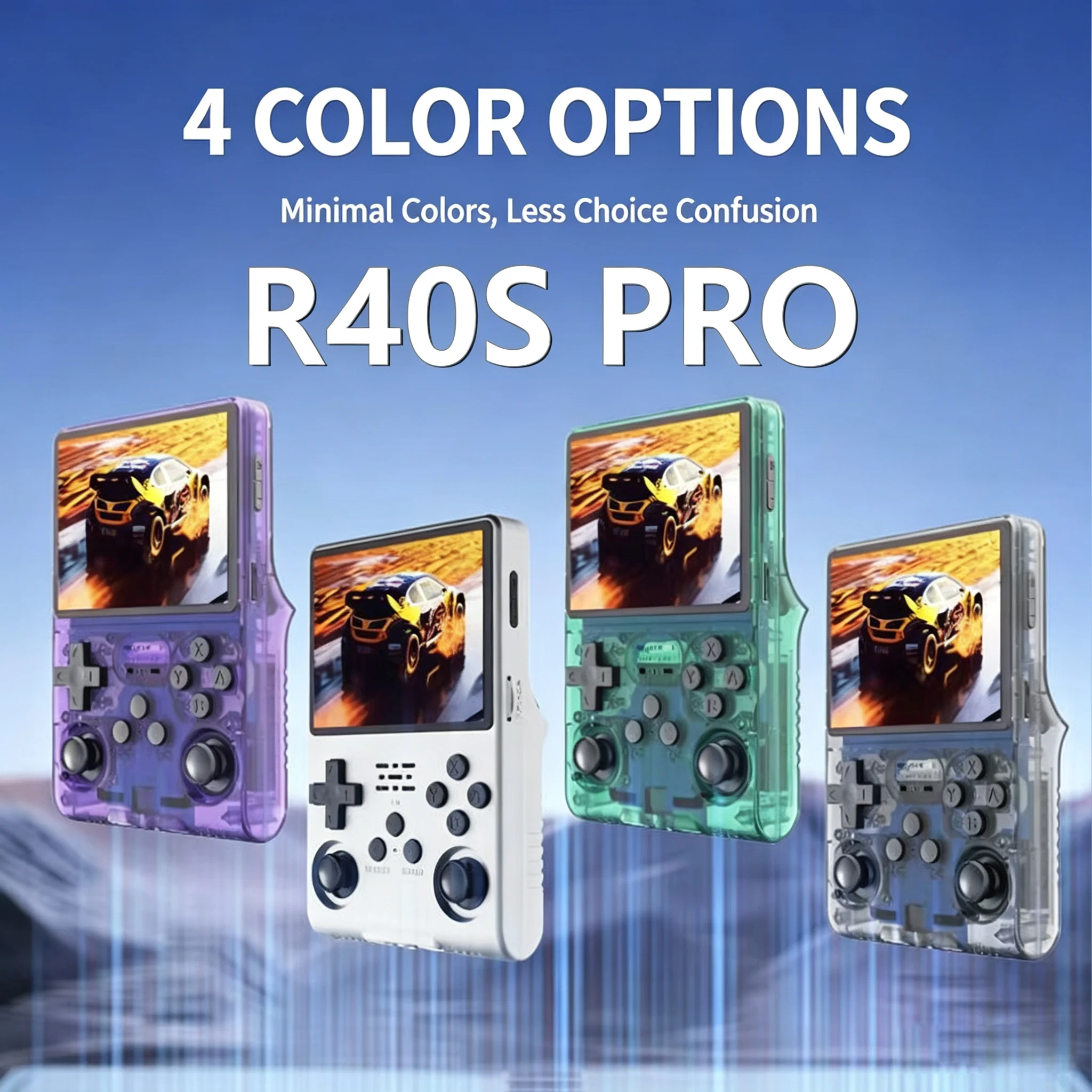 Фото Портативная игровая консоль R40S Pro с открытым исходным кодом, большой экран, ретро-игровая приставка, портативная карманная консоль, поддержка PSP, GBA, PS1. №1