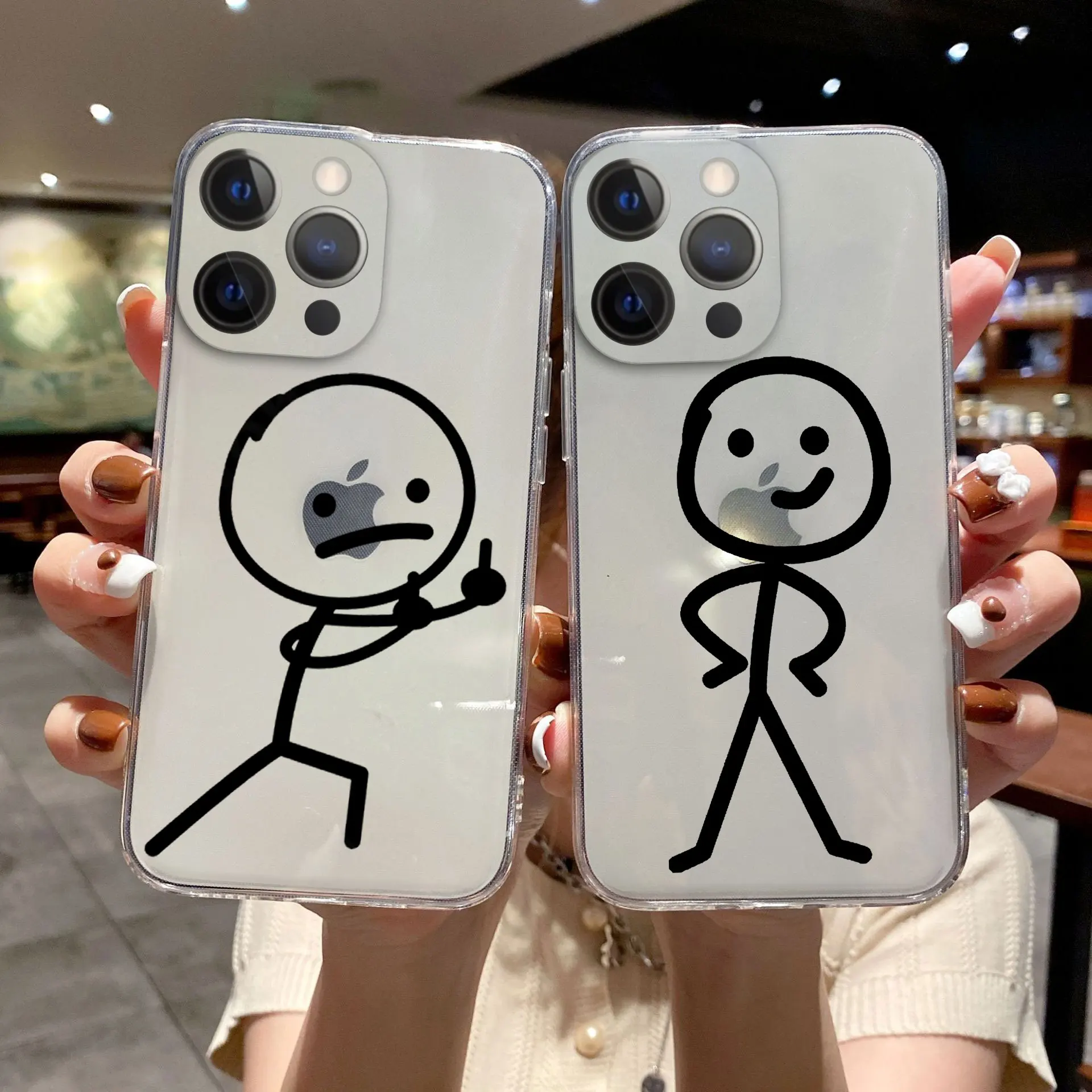 

Cute Funny Couple Candy color Phone Case For iPhone 11 12 13 Pro Max X XR XSMAX 8 7 Plus 12 13 Mini Cool Soft Bumper Back Cover