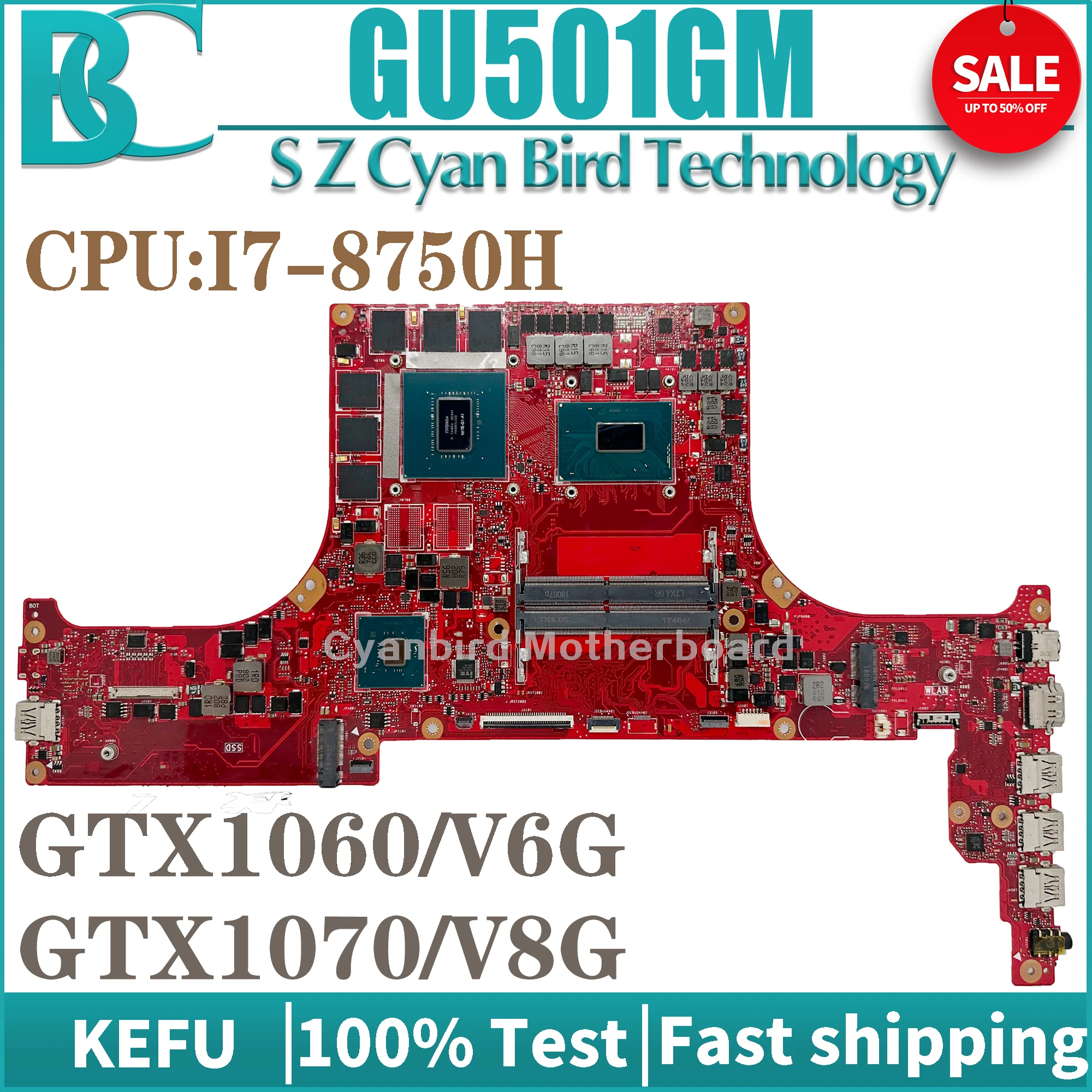 

GM501GM Mainboard For ASUS ROG Zephyrus M GU501GM MW501GM MW501GS GU501GW Laptop Motherboard CPU:I7-8750H GTX1060/6G GTX1070/8G
