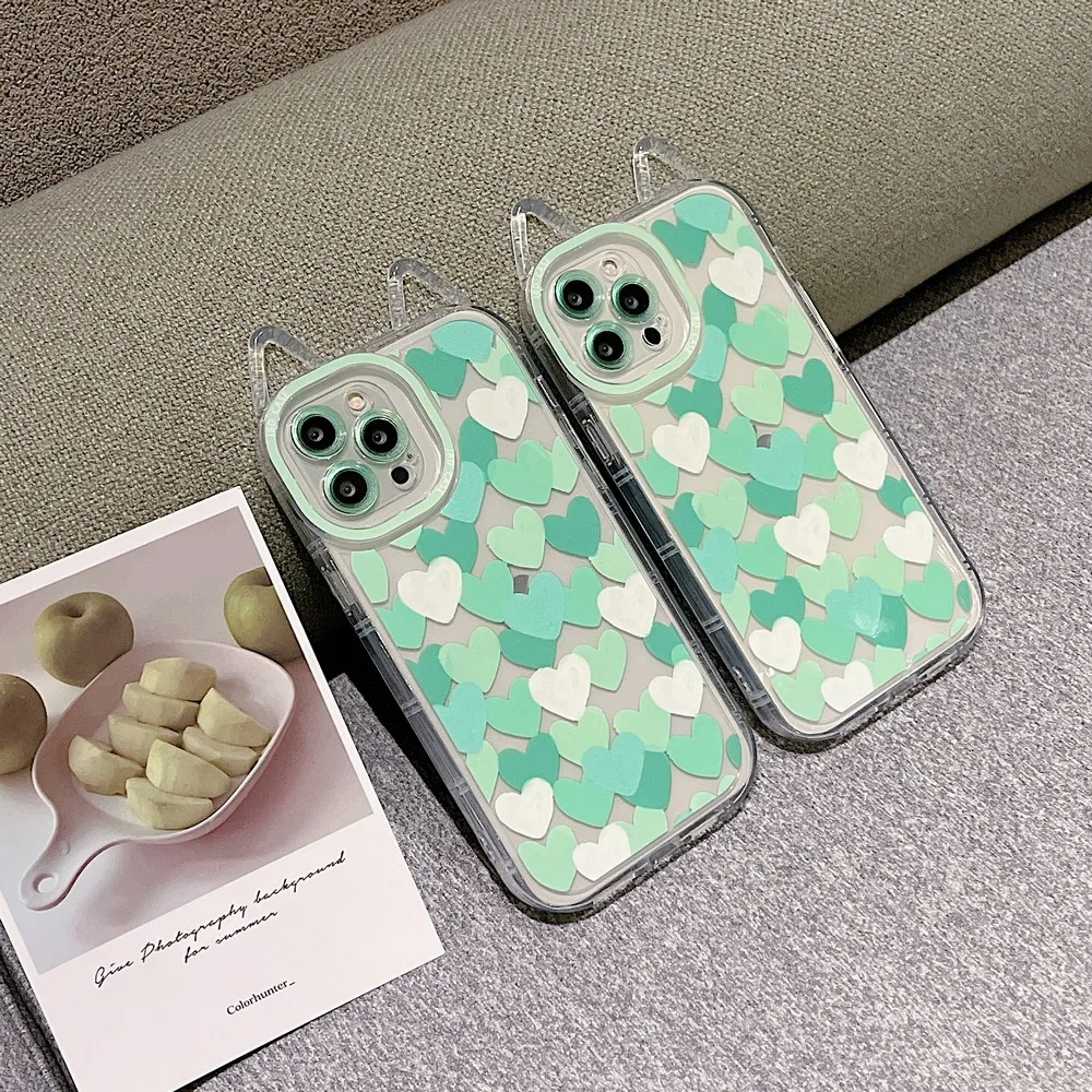 

Transparent Cat Ear Love Pattern Case For iphone 11ProMax 11 12Pro 12 13ProMax 13Pro 13 XS X XR XSMAX Soft Shell