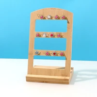 solid bamboo wood earring display rack jewelry necklace earrings ornament rack new earring jewelry display stand holder hanger
