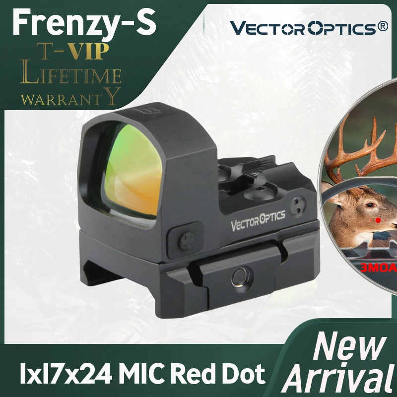 

Vector Optics Frenzy-S 1x17x24 MOS 3MOA Red Dot Lightest Full Metal Pistol Handgun Rifle Scope Sight Lifetime Warranty 9MM .223