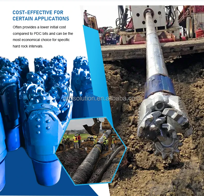 Фото Буровые долота Drillsoltek TCI из легированной стали 2026 года выпуска |   Экономичные долота с тремя конусами для бурения скважин в мягкой, средней и твердой породе №3