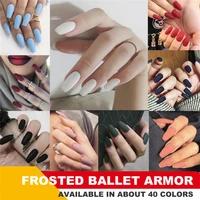 24 tips candy color false nail extension forms french acrylic nail tips full cover solid color pointed false nails sets tools
