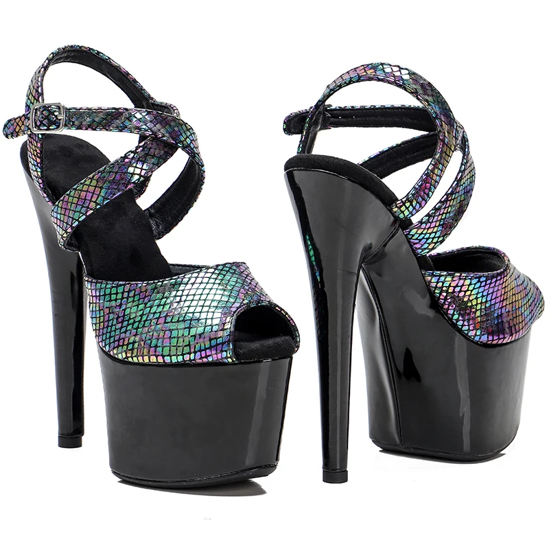Leecabe  17CM/7Inch Snake Upper  Platform Sandals  party High Heels Shoes Pole Dancing Shoes