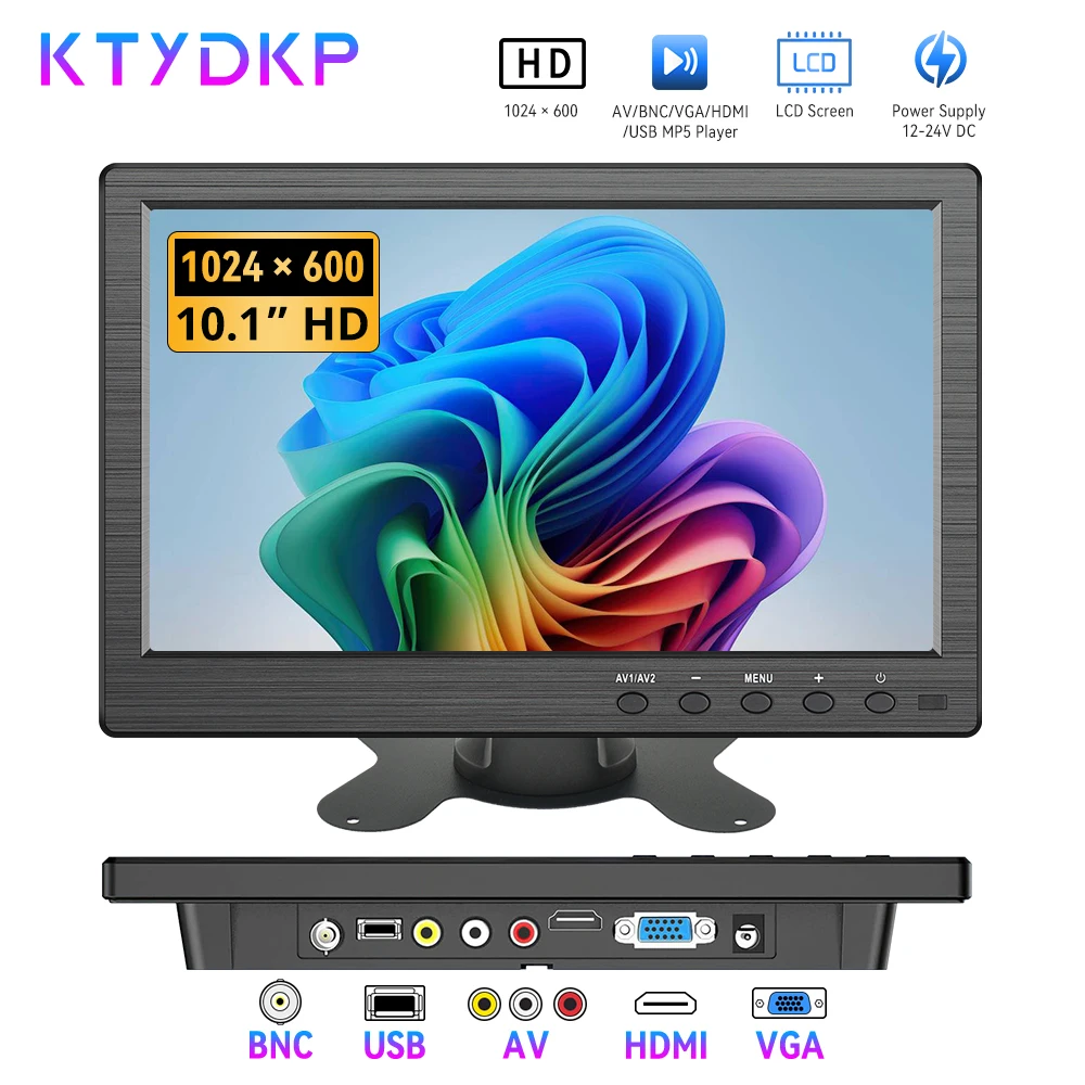 

KTYDKP 10,1-дюймовый HD LCD Автомобильный Монитор, Мини-телевизор, Экран Для Компьютера