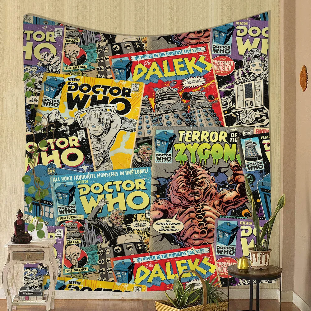 TV D-Doctor W-Whos Большой Настенный Гобелен С Принтом Sci-Fi Художественная Декоративная